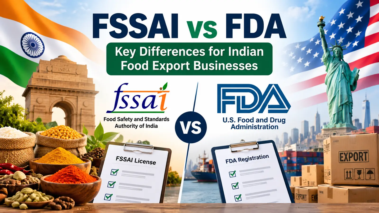 FSSAI vs FDA: Key Differences for Indian Food Export Businesses